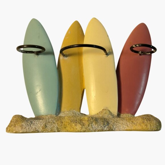 Tropical Surfboard Toothbrush Toothpaste Holder Beachy Sand Shore Hawaiian - Picture 2 of 5